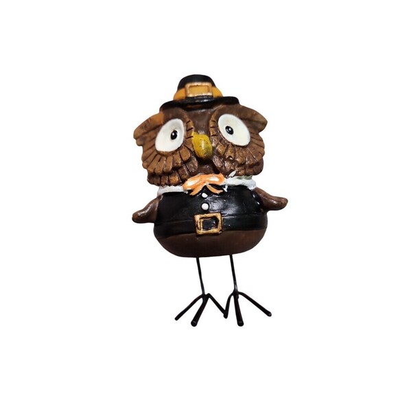 Thanksgiving Owls Dressed As Mr Pilgrim Aborable Fall Autumn - Picture 6 of 7